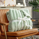 Cozy Bliss Faux Fur Throw Blanket for Couch, Cozy Warm Plush Striped Blanket for Sofa Bedroom Living Room, 50 * 60 Inches Sage Green by CozyNest Decor