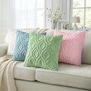 decorUhome Throw Pillow Covers 18x18 Inch Set of 2, Soft Plush Decorative Faux Fur Sage Green Solid Couch Pillow Covers, Accent Farmhouse Neutral Square Euro Pillow Cases for Sofa Bed Living Room by CozyNest Decor