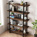 5-Tier Industrial Style Solid Wood Bookcase and Book Shelves,Rustic Wood and Metal Shelving Unit， Living Room,Modern Rustic Open Industrial Book Shelf Office,Distressed Brown (AY-02-5Tier) by CozyNest Decor