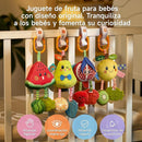 TUMAMA Hanging Toys for Baby Gym, 4 Pack Fruit Crib Stroller Baby Gym Mobile Plush Toys with Teether, Hanging Rattle Toys, Car Seat Toys for Babies 0-6 Months Boy by TinyTreasures Baby Boutique