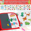 Erasable Doodle Set for Kids - Magic Drawing Book With 12 Watercolor Pens, 14 Page Reusable Drawing, Road Trip Car Game Writing Painting Set for Boys and Girls (Red) by TinyTreasures Baby Boutique