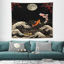 Houselerax Koi Fish Tapestry, Japanese Style Yin Yang Big Wave Cherry Blossom Tapestries Wall Hanging for Bedroom Living Room Office Decor 60"x50" by CozyNest Decor