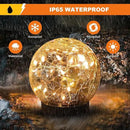Solar Globe Lights Outdoor Waterproof-Solar Balls-Solar Garden Lights-Orbs for Outside 2 Pack Cracked Glass Ball for Lawn Patio Yard Backyard Decorations by CozyNest Decor