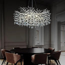 Modern Crystal Chandeliers for Dining Room, 40" Round Silver Tree Branches Chandeliers, Large Dining Room Over Table Chandeliers Lights Fixture, Branches and Crystals Ceiling Light Fixtures by CozyNest Decor