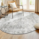 Washable Area Rugs 6ft Non-Slip Modern Abstract Soft for Living Room Entryway Bedroom Nursery, Print Pattern, Gray White Grey by TinyTreasures Baby Boutique