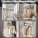 Wall Mount Coat Hanger Holder Black Clothes Drying Organizer Rack Garment Hooks Aluminium Retractable Folding Indoor Wall Mounted Hanger Space Saver for Laundry Room Bedroom Black 2 Pack with 8 Hooks by CozyNest Decor
