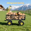 900 lbs Steel Garden Cart, Heavy Duty Yard Utility Wagon with 10" Pneumatic Tires, Removable Mesh Sides and 180° Rotating Anti-Slip Handle by GreenHaven Gardens