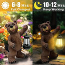 Solar Lantern Garden Statues Decor, Outdoor Bear Figurine Lights for Yard Patio Decoration - Unique Christmas Housewarming Gift for Grandma Wowen Mom Brown by GreenHaven Gardens
