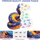 Wooden Puzzle for Adults, Snake Wooden Jigsaw Puzzles(10.8 * 11in-200pcs),Unique Shape Adult Puzzles,Irregular Wood Puzzles Creative Gift for Adults and Kids Family Game by TinyTreasures Baby Boutique