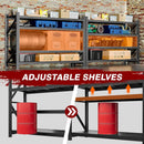 9000LBS Metal Steel Storage Shelves - 75" W Black 4 Tier Heavy Duty Rack Commercial Industrial Shelving with Adjustable Shelf for Basement Garage Warehouse - 75" W x 24" D x 70" H by GreenHaven Gardens