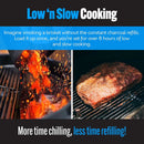 SnS Grills Slow ‘N Sear Charcoal Inserts for Low ‘N Slow & High-Heat Cooking - Patented Stainless Steel Accessories for Kettle Grills - Low Profile 22" by GreenHaven Gardens