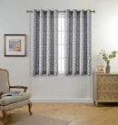 MIUCO Floral Embroidery Semi Sheer Curtains Faux Linen Grommet Curtains for Bedroom 52 x 63 Inch 2 Panels, Grey by CozyNest Decor