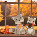 winemana Fall Decor Thanksgiving Decoration Sisal Fox, Set of 2 Table Centerpiece Foxes Animals Figurines, Handmade Ornaments Autumn Fall Decorations for Home Mantel Fireplace by CozyNest Decor