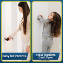 Child Safety Door Knob Cover (4 Pack) Hard-to-Remove Dual-Lock Door Handle Covers for Kids - Reusable Baby Proof Door Knob Locks - Installs Easily, No Tools Needed (Black) by TinyTreasures Baby Boutique