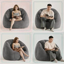 Giant Bean Bag Swivel Chair for Adults - Comfy Plush Round Shell Soft Accent Beanbag Chair, Oversized Cozy Floor Sofa Reading Chair for Living Room, Bedroom & Game Rooms, Gray by CozyNest Decor