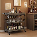 GarveeHome Bar Cart, Bar Carts for The Home, 3 Tier Serving Cart with Wheels, Home Bar & Serving Carts, Metal Rolling Cart with Wine Rack & Removable Tray for Kitchen, Dining Room, Living Room-Grey by CozyNest Decor