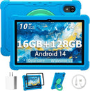 HUIHUANG Tablet 10 Inch Android 14 Tablet, 16GB RAM 128GB ROM, 1TB Expansion, Octa-core, Large Capacity Battery, 5MP + 8MP Dual Camera, 5G/2.4G WiFi, Bluetooth 5.0, GPS, Drop-Proof Case (Blue) by TinyTreasures Baby Boutique