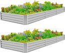 Land Guard 12×4×1ft Galvanized Raised Garden Bed Kit for Vegetables 2 Pack, Galvanized Super Large Metal Planter Raised Garden Boxes Outdoor by GreenHaven Gardens