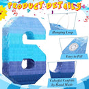 Sratte Number 1 2 3 4 5 6 7 8 9 Piñata with Stick Blindfold Confetti, Gradient Blue Piñata for Kids Boys Girls Birthday Party Anniversary Decorations Supplies(Number 6) by TinyTreasures Baby Boutique