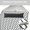 13FT Hammocks, Traditional Hand Woven Cotton Rope Hammock with Free Extension Chains for Outdoor Indoor Patio Yard 450 LSB Capacity for Two Person (Dark Grey) by GreenHaven Gardens