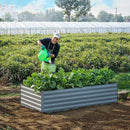 Raised Garden Bed 6x3x1.5FT - Galvanized Steel Planter for Outdoor Vegetables, Flowers, and Herbs - Tall Deep Root Box Kit with Gloves and 2 Compost Bags - Stylish Gray Design by GreenHaven Gardens