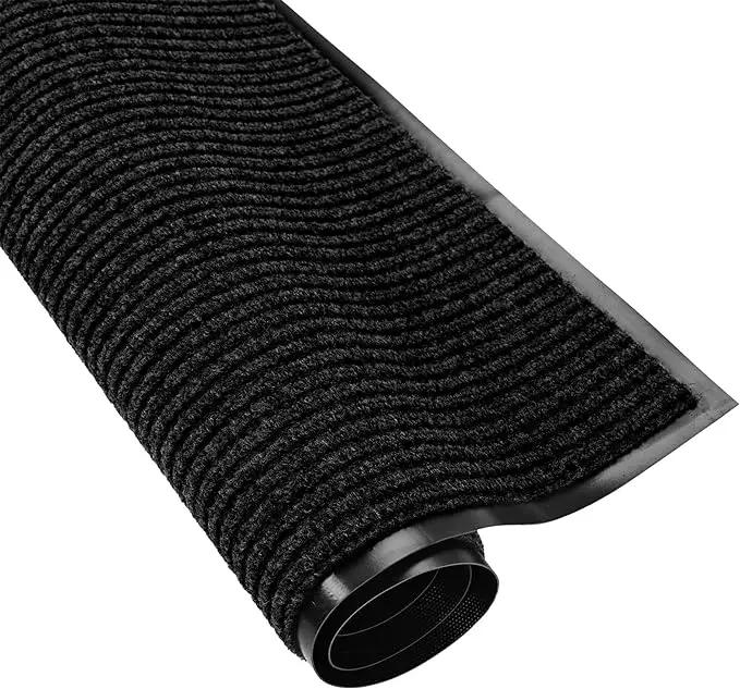 fani Heavy Duty Large Outdoor Indoor Entrance Black Doormat Waterproof Low Profile Entrance Rug Front Door Mat Patio Anti-Skid Rubber Back, 48x72 inch (Black), photo 6 of 8