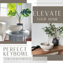 OAKOA Concrete Fruit Bowl for Kitchen Counter - Large Decorative Bowls for Home Decor - Modern Key Bowl for Entryway Table - Pedestal Bowl for Keys by CozyNest Decor