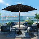 FLAME&SHADE 10ft Patio Umbrella - Outdoor Umbrella with 6 Sturdy Ribs, Push Button Tilt and Crank, UV Protection Table Market Umbrella for Pool, Porch，Garden, Deck, Backyard (Black) by GreenHaven Gardens