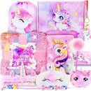 13PCS Unicorns Gifts for Girls Kids Toys 3 4 5 6 7 8 9 10 Years Old with Stationery Plush Diary with Lock/Glowing Blanket/Eye Mask/Crossbody Bag Teen Girl Birthday Christmas Unicorn Toy by TinyTreasures Baby Boutique