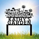 Custom Flowers Metal Garden Decor, Sign for Flower Beds, Personalized Flowers Garden Sign with Stakes, Metal Yard Art, Gift for Grandmother, Patio Decor, Farmhouse Decorations, Mom Gift by CozyNest Decor