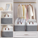 DULLEMELO Extra Large Storage Baskets for Organizing 22"x15"x13" Foldable Fabric Storage Baskets Organizer Bins with Handles Large Storage Basket for Shelves Closet Toys Books (White&Grey) by TinyTreasures Baby Boutique