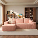 ovios 104" Cloud Sectional Couch with L-Shape Chaise,Modern Modular Sofa with Deep Seat, Upholstered Couches for Living Room Bedroom,No Assembly Required, Pink (Plush Corduroy Fabric) by CozyNest Decor