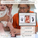 Inkless Hand and Footprint Kit, Baby Keepsake Plaque & Baby Shower Gifts - Ideal as Mom To Be Gift, Nursery Picture Frames, Clean Touch Hand and Footprint Kit (Style 2 - Design 3) by TinyTreasures Baby Boutique