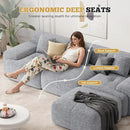122" Modern L Shaped Modular Sectional Sofa, Boneless Couches for Living Room with Ottoman,4 Seater Convertible Chenille Cloud Couch Sofa Set, No Assembly Required, Light Grey 1 PCS by CozyNest Decor