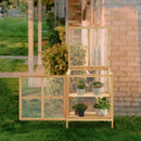 MCombo 2 Tier Foldable Cold Frame Greenhouse, Portable Wooden Greenhouse Garden Cold Frame Raised Planter Box with Shelves, 0122 (Natural) by GreenHaven Gardens