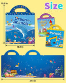 Benresive Reusable Sticker Books for Kids 2-4, Sticker Books for Toddlers 1-3 2-4, Toddler Travel Toys Activities Crafts Gifts - Ocean Animals, Fairy and Vehicle by TinyTreasures Baby Boutique