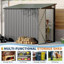 4x8 FT Metal Outdoor Lean to Storage Shed, Lean to Garden Shed Utility Tool Shed, Heavy-Duty Outdoor Metal Wall Side Storage Sheds by GreenHaven Gardens
