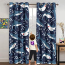 Cartoon Shark Blackout Curtain Panels Curtains Blue Curtains for Boys Bedroom Grommet Top Window Treatment 2 Panels Drapes Kids Room Decor Navy Blue Curtains 84 Inch Length, 82''x84'' by TinyTreasures Baby Boutique