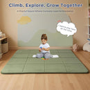 MAXYOYO 1.2" Thick Baby Play Mat for Floor, 78"x 78" Foldable Playpen Mat,Tummy Time Foam Mats Ultra Soft Support, Padded Carpet with Non-Slip Backing for Infant,Kids and Toddler Crawling, Green by TinyTreasures Baby Boutique