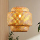 Bamboo Pendant Light - Boho Basket Chandelier Handmade Woven Pendant Light, Natural Wicker Rattan Hanging Chandelier for Kitchen Island Dining Room Living Room Porch by GreenHaven Gardens
