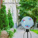 VCUTEKA Gazing Ball, 8" Glass Gazing Balls Sphere for Garden Lawn Outdoor Ornament Yard Decorative, Butterfly by CozyNest Decor