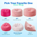 Hobestluk 3 in 1 Bean Bag Chair Giant Bean Bag Chairs for Adults with Chevron Plush Fur Cover Convertible Bean Bag Floor Cushion with Machine Washable Cover for Living Room (Chevron Plush Pink) by CozyNest Decor