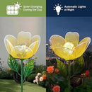 Solar Lights Outdoor Garden, 2 Pack Solar Powered Metal Flowers LED Breathing Light Waterproof,Solar Flowers for Outside Patio Lamp,Garden Gifts for Women,Landscape Lighting,Yard Pathway Decor by GreenHaven Gardens