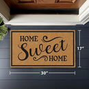 Barnyard Designs Natural Coco Coir Heavy Duty Backing Doormat - Large Cute Non-Slip Front Door Welcome Mat for Outside Entrance or Porch Entry, Brown (17x30, Home Sweet Home) by CozyNest Decor