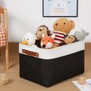 DULLEMELO Canvas Storage Bin with Handles, Fabric Bins for Shelves, Bedroom, Office,Nursery,Fabric Storage Baskets for Toys, Clothes,Gift(3-Pack Medium-15 inch X 11 inch X 9.5 inch , White&Black) by TinyTreasures Baby Boutique