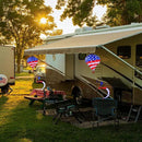 BATTIFE 2Pcs Patriotic Hot Air Balloon Wind Spinner, American Flag Kinetic Wind Twister with Tail, Outdoor Spiral Windmill Garden Yard, 4th of July Hanging Decoration by GreenHaven Gardens