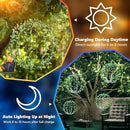 Solar Powered Hanging Iron Sphere Lights with Artificial Greenery – 12Inch 120 LED Waterproof Outdoor Decor Ball Light with Timer & 8 Modes – 2 Pack for Garden, Christmas, Weddings (Cool White) by GreenHaven Gardens