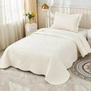 MarCielo 3-Piece 100% Cotton Oversized Bedspread Lightweight Quilt Coverlet Embroidery Farmhouse Bedding Set T0 (Bright White, Twin (68"x86")) by CozyNest Decor