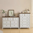 BLANKSPACE 7 Drawer Dresser, Modern Farmhouse Dresser Chest of Drawer for Bedroom, Chest of Drawers Storage Cabinet for Living Room, Entryway, Hallway, Antique White by CozyNest Decor
