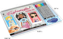 Fashion Angels Fashionista Sketch Set, Includes Sketch Pad with Stencils & Stickers, Fashion Design Sketch Book for Girls, Ideal Drawing Kit for Kids by TinyTreasures Baby Boutique